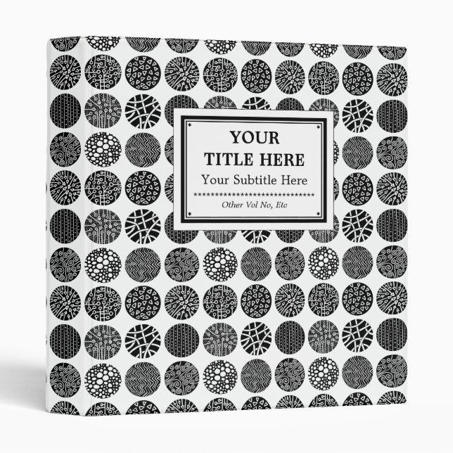 Decorative Circles - Black and White Binder (Front/Spine)