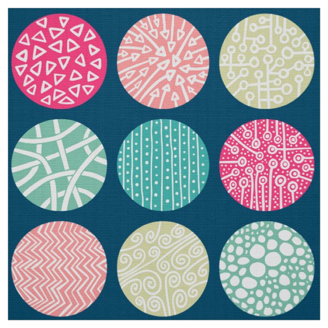 Decorative Circles - Colours 01 - with 00486b Fabric (Swatch)