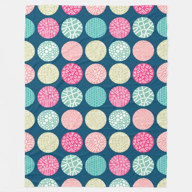 Decorative Circles - Colours 01 - with 00486b Fleece Blanket (Front)