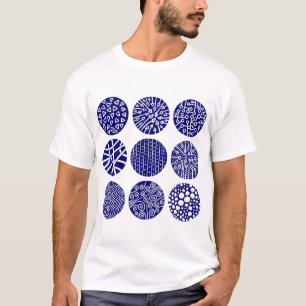 Decorative Circles - Deep Navy and White T-Shirt