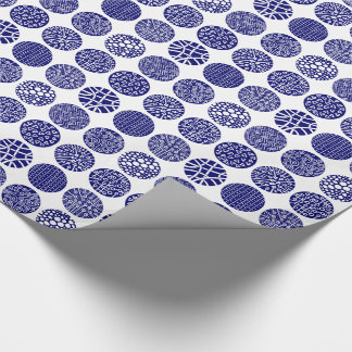Decorative Circles - Deep Navy and White Wrapping Paper