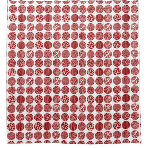 Decorative Circles - Ruby Red and White