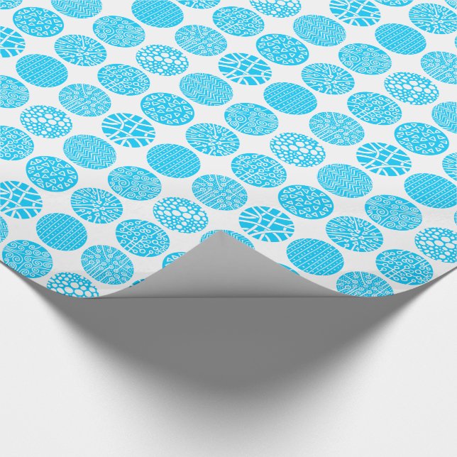 Decorative Circles - Sky Blue and White Wrapping Paper (Corner)