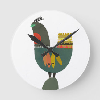 Decorative clock color bird pattern