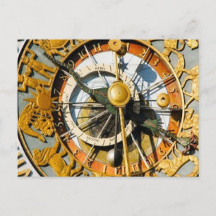 Decorative clock, Oslo City Hall Postcard