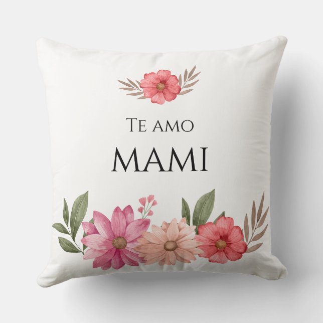 Decorative Cojin "The Best Mom in the World" Throw Pillow (Back)