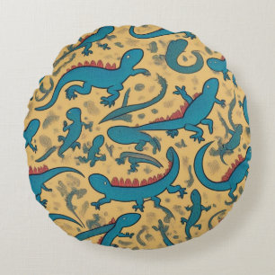 Decorative Cojin with Lagartijas Design Round Pillow