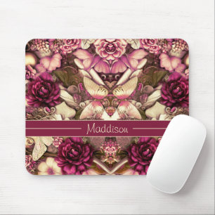 Decorative Collage Butterflies And Roses Mouse Pad