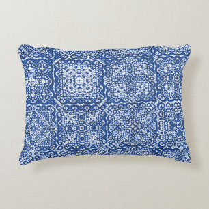 Decorative color ceramic azulejo tiles. Colored de Accent Pillow