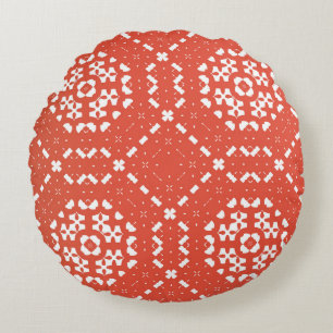 Decorative color ceramic talavera tiles. Vintage s Round Pillow