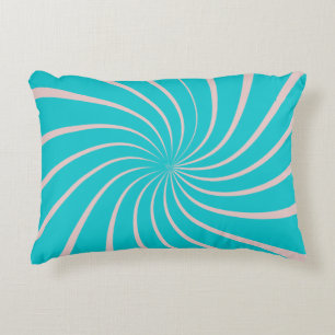 Decorative colorful geometric blue pink trendy accent pillow