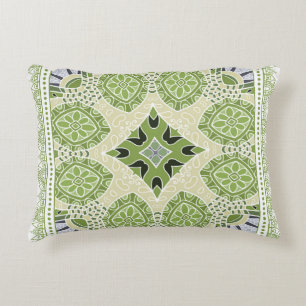 Decorative colorful ornament on white background,  accent pillow