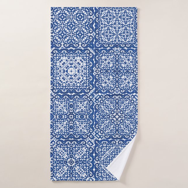 Decorative colour ceramic azulejo tiles. Coloured  Bath Towel (Bath Towel)