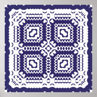 Decorative colour ceramic azulejo tiles. Vintage s Poster