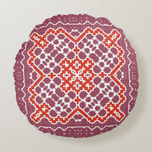 Decorative colour ceramic talavera tiles. Bathroom Round Pillow (Front)