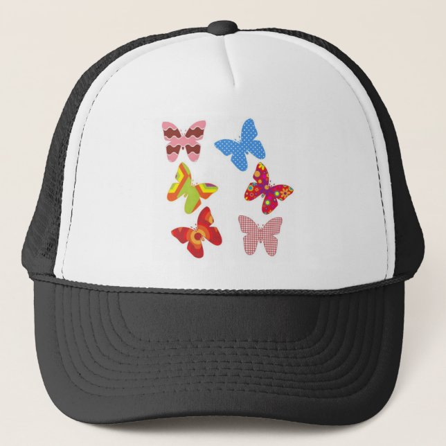 Decorative Coloured Butterflies Trucker Hat (Front)