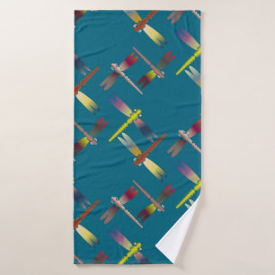 Decorative coloured seamless pattern with cute dra bath towel