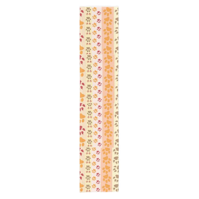 Decorative Colourful Animal paw print Short Table Runner (Front)
