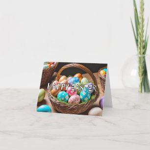 Decorative Colourful Easter Holiday Eggs & Basket