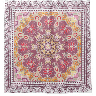Decorative colourful ornament on white background,