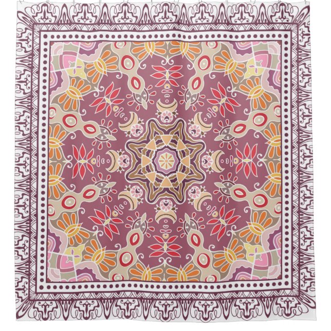 Decorative colourful ornament on white background, (Front)