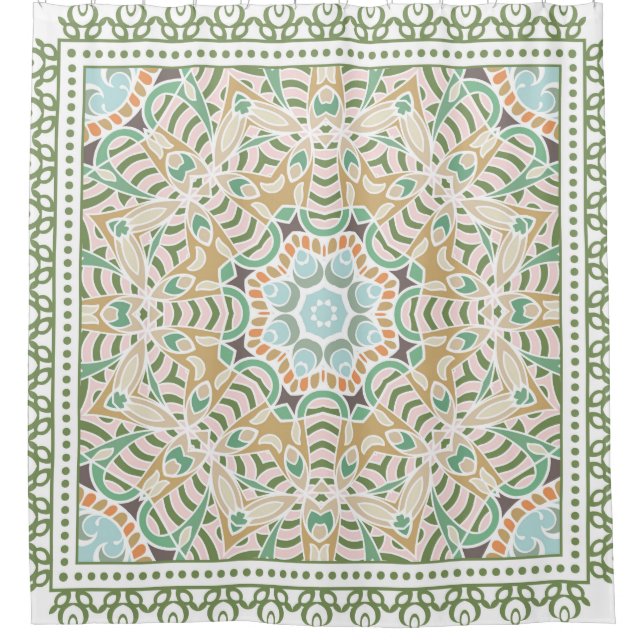 Decorative colourful ornament on white background, (Front)