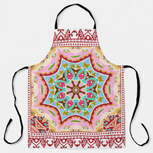 Decorative colourful ornament on white background, apron