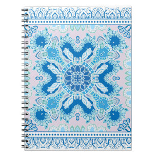 Decorative colourful ornament on white background, notebook