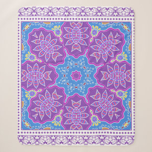 Decorative colourful ornament on white background, sherpa blanket