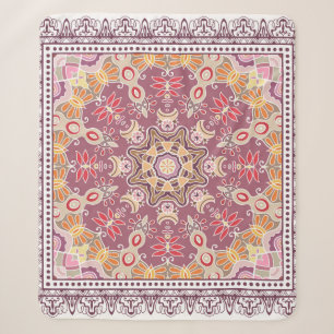 Decorative colourful ornament on white background, sherpa blanket