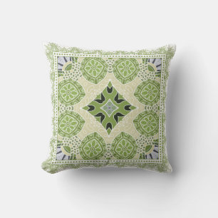 Decorative colourful ornament on white background, throw pillow