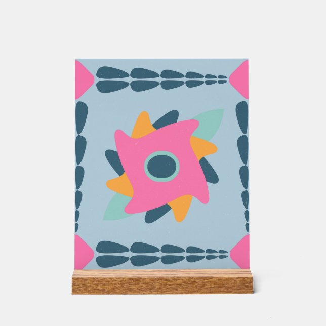 Decorative colourful tile acrylic sign (Front)