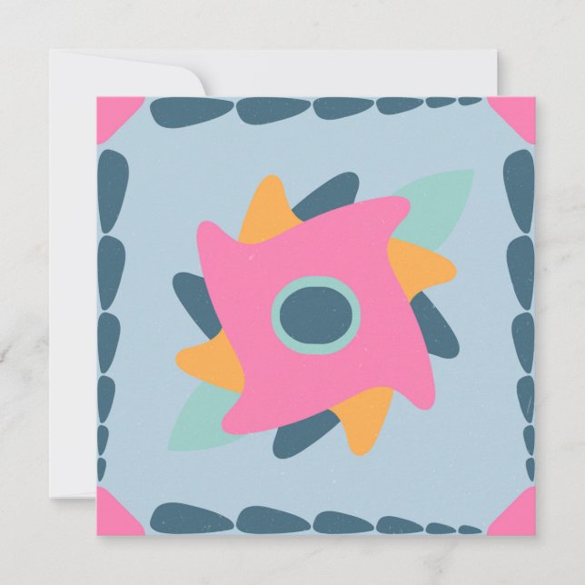 Decorative colourful tile card (Front)