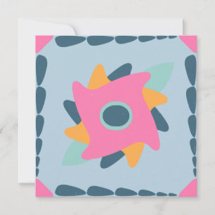Decorative colourful tile card