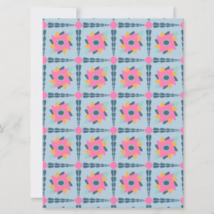 Decorative colourful tile card