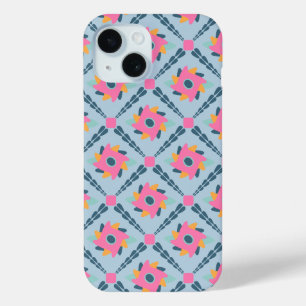Decorative colourful tile iPhone 15 case