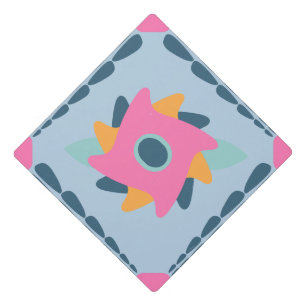Decorative colourful tile graduation cap topper