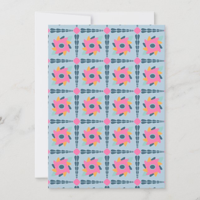 Decorative colourful tile holiday card (Front)