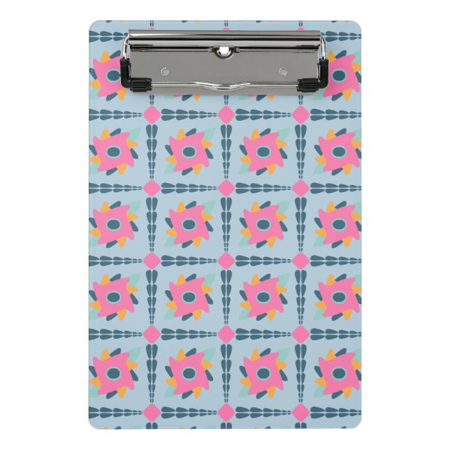 Decorative colourful tile mini clipboard (Front)