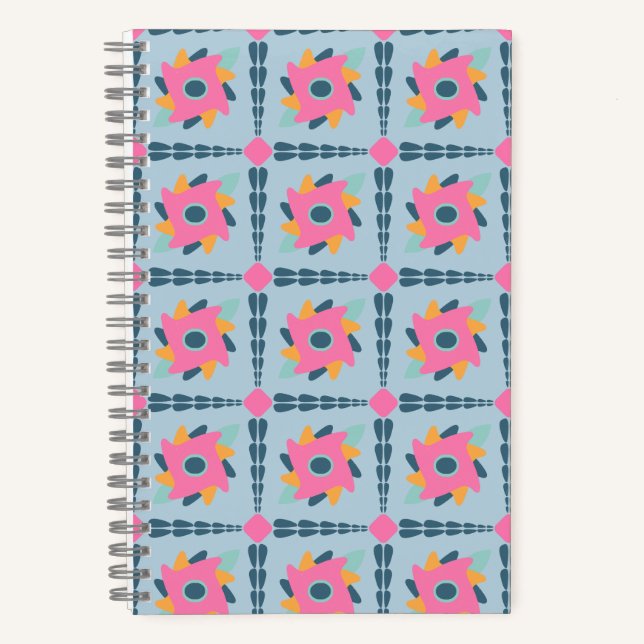 Decorative colourful tile notebook (Front)