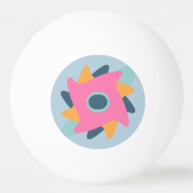 Decorative colourful tile ping pong ball (Front)