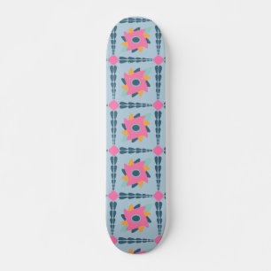 Decorative colourful tile skateboard