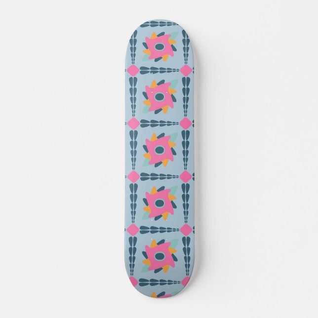 Decorative colourful tile skateboard (Front)