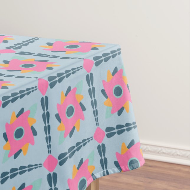 Decorative colourful tile tablecloth (In Situ)