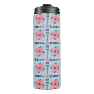 Decorative colourful tile thermal tumbler