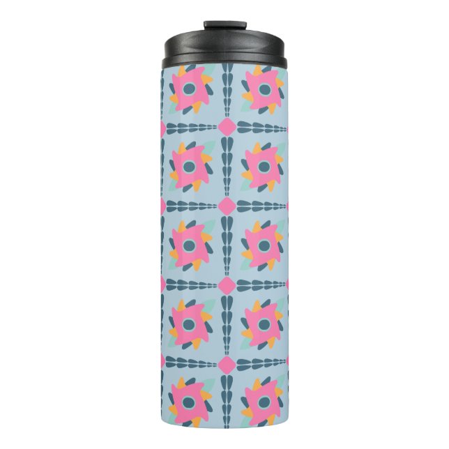 Decorative colourful tile thermal tumbler (Front)