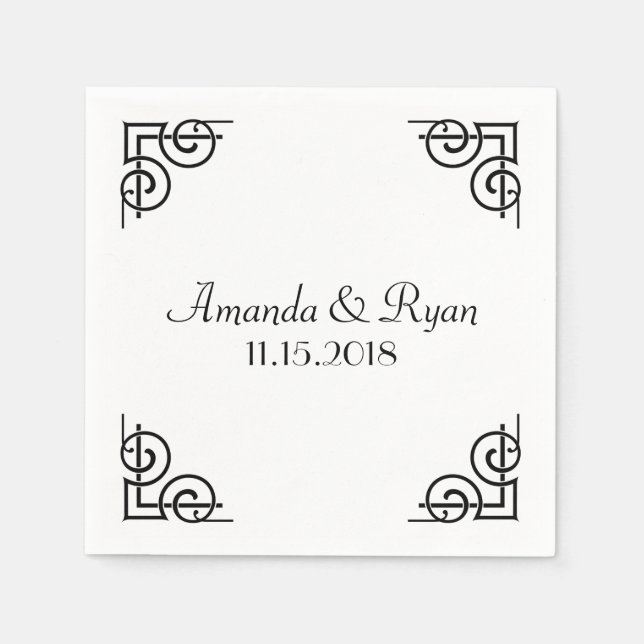 Decorative Corners Personalized Napkin (Front)
