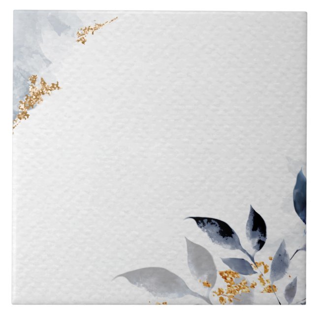 Decorative corners slate blue and gold tile (Front)