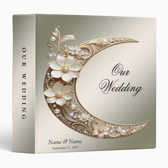 Decorative Crescent Moon Frame Album Binder (Front/Spine)