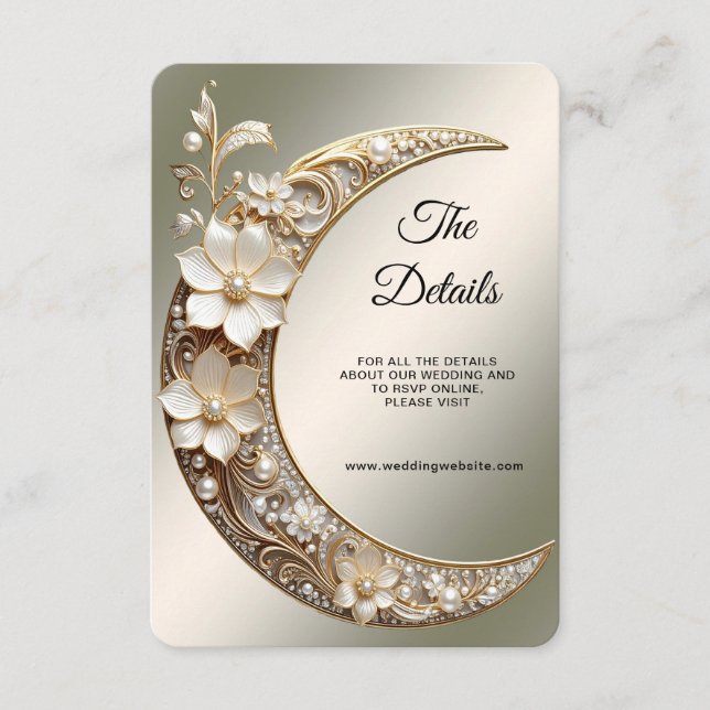 Decorative Crescent Moon Frame Detail Enclosure Card (Front)